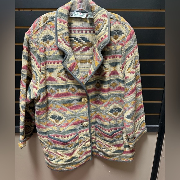 Haband Vintage Overcoat Neutral
Southwestern Aztec Tapestry Jacket Womens XL - Picture 1 of 4